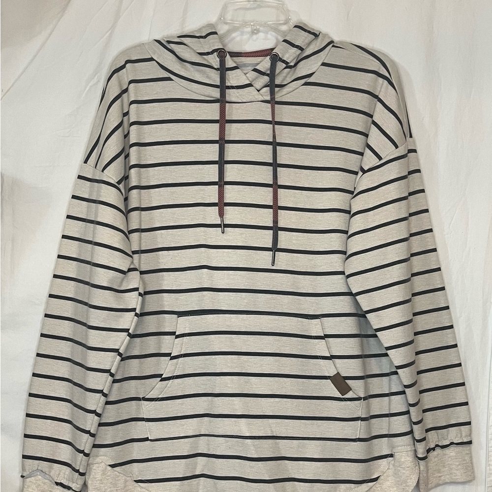Maurices Gray Striped Hoodie - Picture 1 of 4
